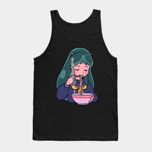 I draw invader lum eating ramen / urusei yatsura alien oni girl Tank Top